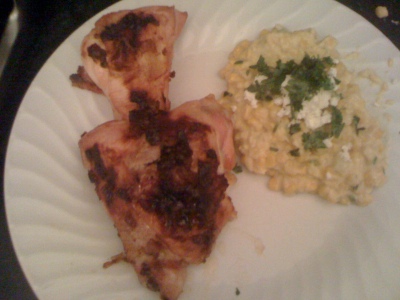 Caramelized Chipotle Chicken with Creamed Corn 